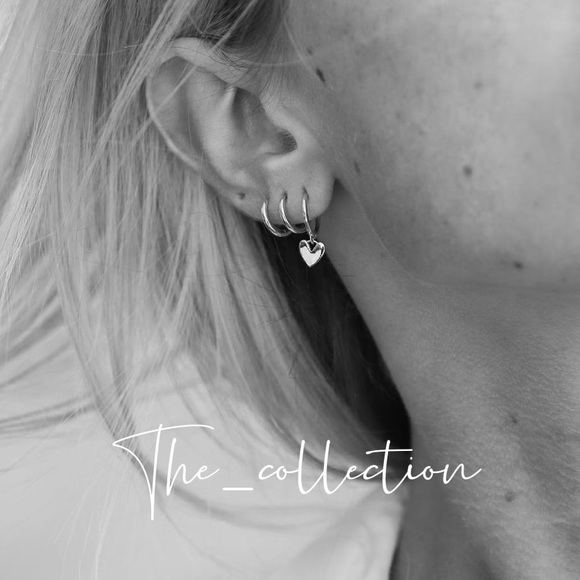 STERLING SILVER HEART EARRINGS - Picture 4 of 4